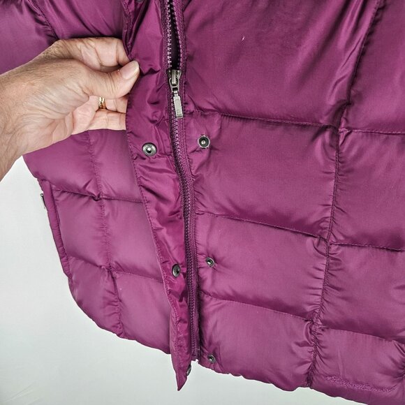 Eddie Bauer Womens Goose Down Puffer Vest Small Plum Purple Polyester - Picture 6 of 11